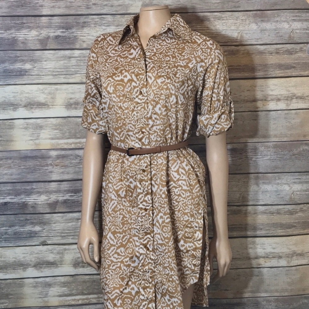 Diane Von Furstenburg Cotton Shirt Dress M Printed